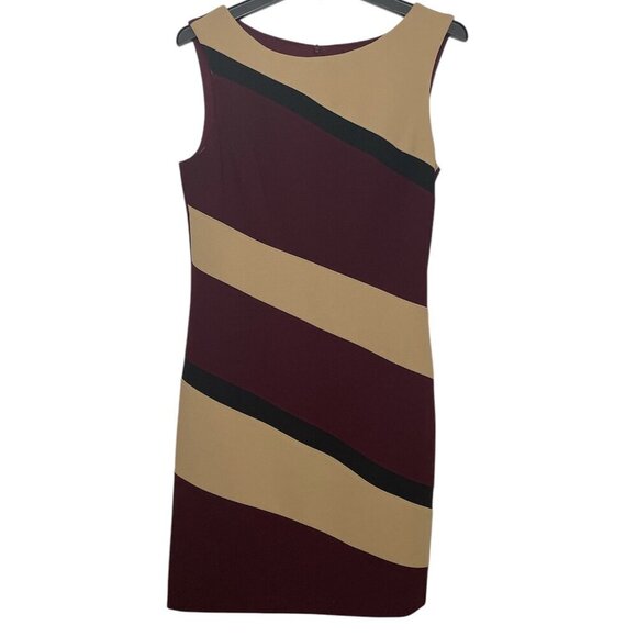 Connect Apparel Diagonal Stripe Sheath Dress Sz 6 - Picture 1 of 8